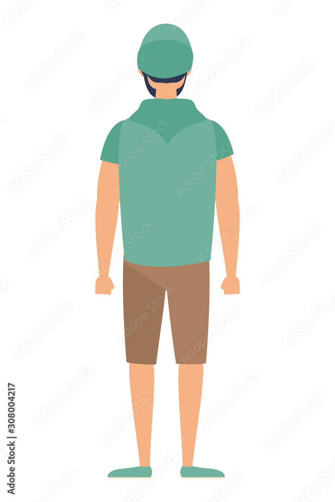 young man back avatar character icon young man back avatar character icon