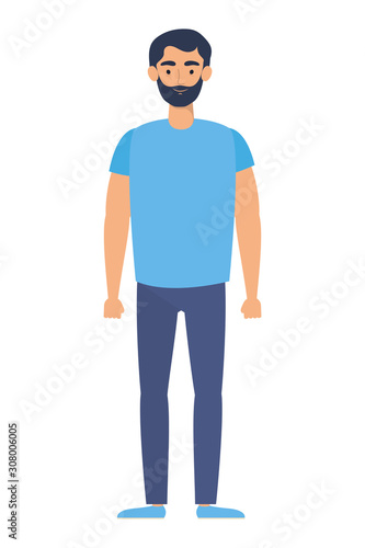 young man with beard avatar character © Gstudio