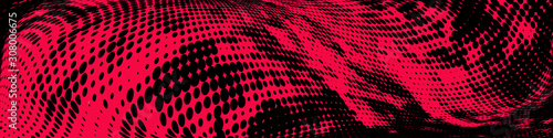 Abstract monochrome red black grunge halftone pattern