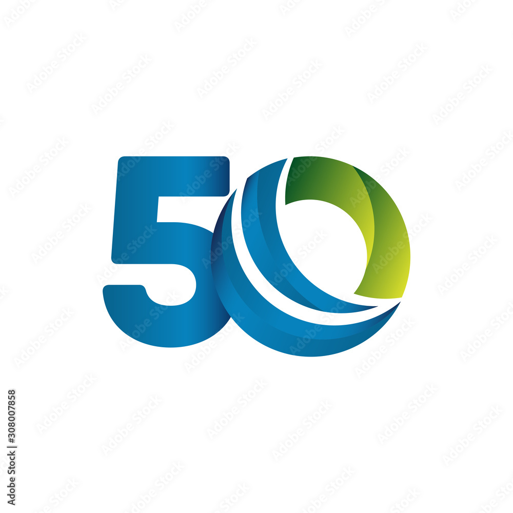 50 Years Anniversary Celebration Blue green Vector Template Design Illustration 50 Years Anniversary Celebration Blue green Vector Template Design Illustration