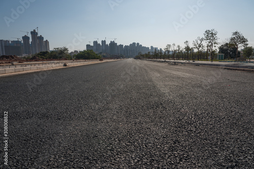 Foto Urban asphalt road perspective view