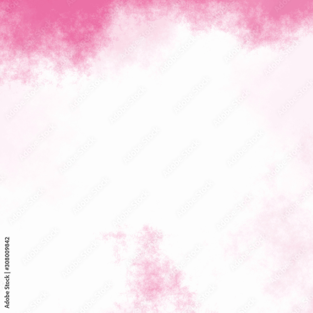 Pink wedding background. Watercolor on paper texture. Abstract clouds pattern.  