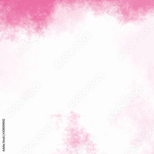 Pink wedding background. Watercolor on paper texture. Abstract clouds pattern.  