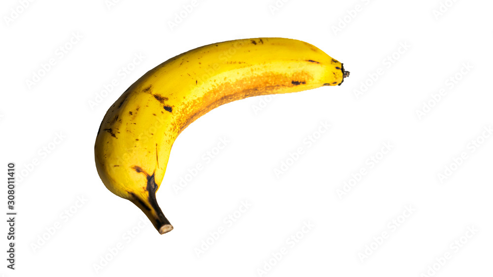 banana ripe close up isolated