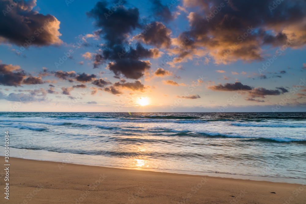 Clouds, sea and surf sunrise seasape