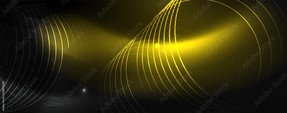 Shiny neon techno template. Neon lines background, 80s style laser rays Shiny neon techno template. Neon lines background, 80s style laser rays