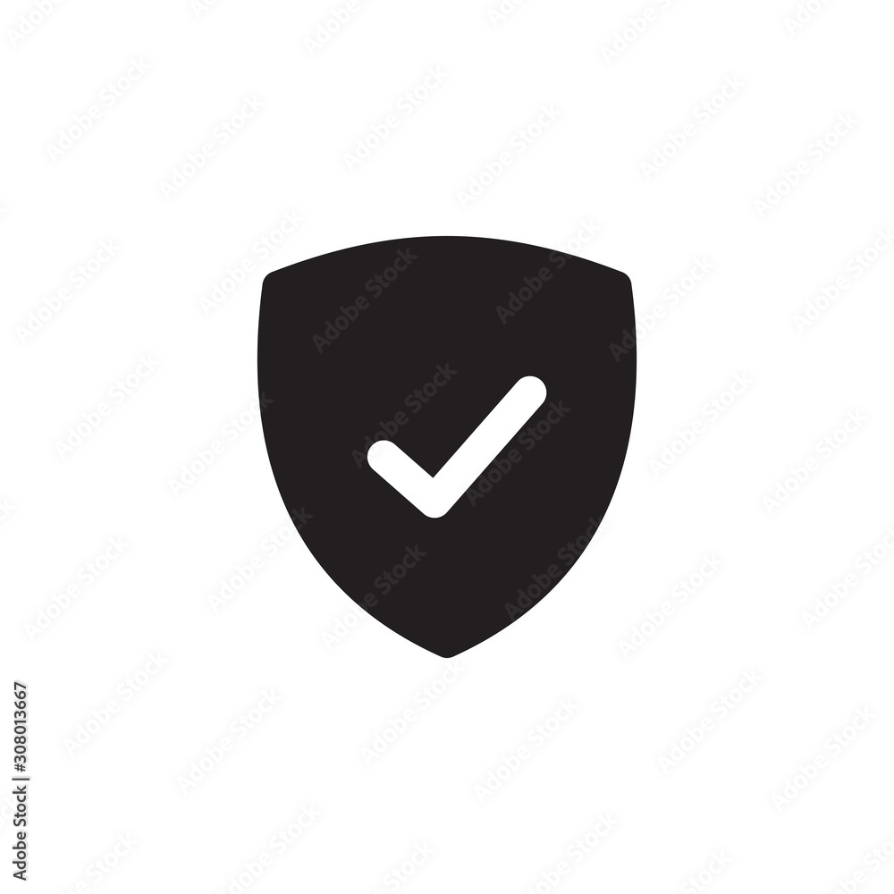Shield with checkmark icon symbol vector illustration Shield with checkmark icon symbol vector illustration