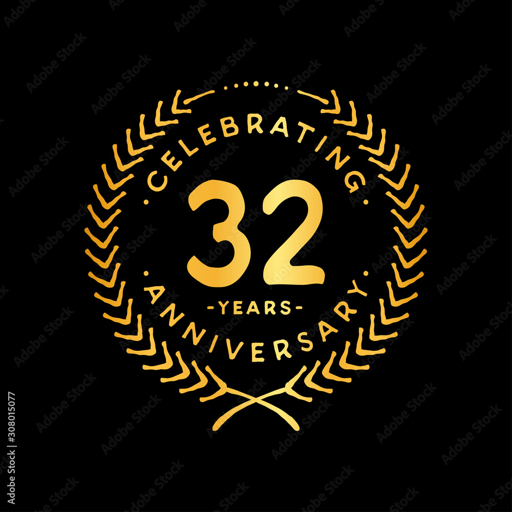 32 years design template. 32nd vector and illustration. 32 years design template. 32nd vector and illustration.