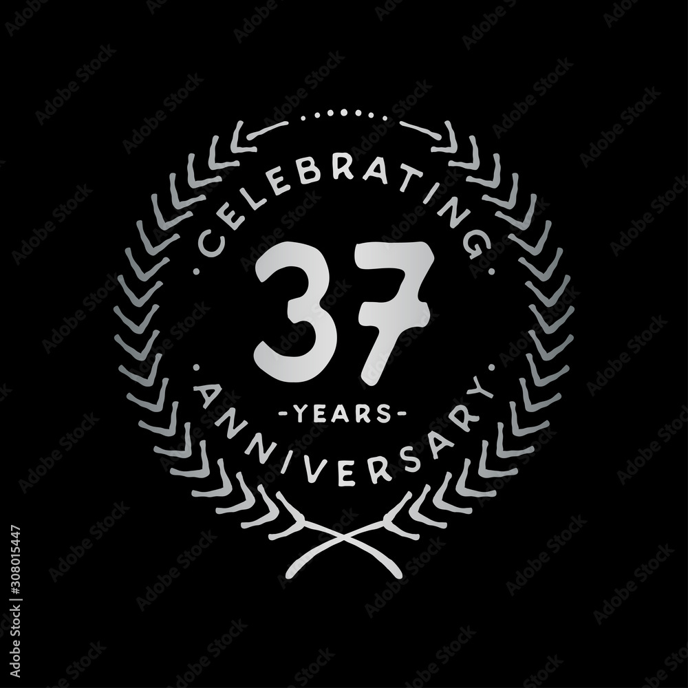 37 years design template. 37th vector and illustration.