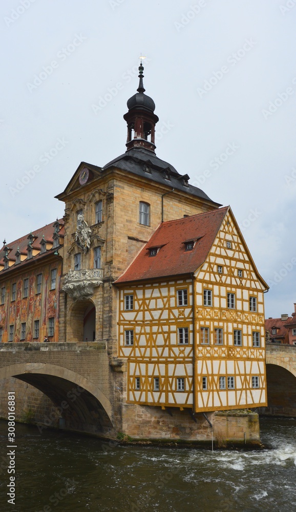 Bamberg (Germany). April 2017.  The Old Town Hall is a medieval town hall in the episcopal city of Bamberg. The town hall was first mentioned in 1386