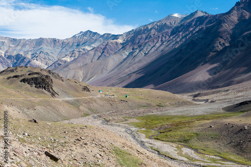 Himachal Pradesh, India - Sep 04 2019 - Chandra Taal (Moon Lake) Trekking course in Lahaul and Spiti, Himachal Pradesh, India.