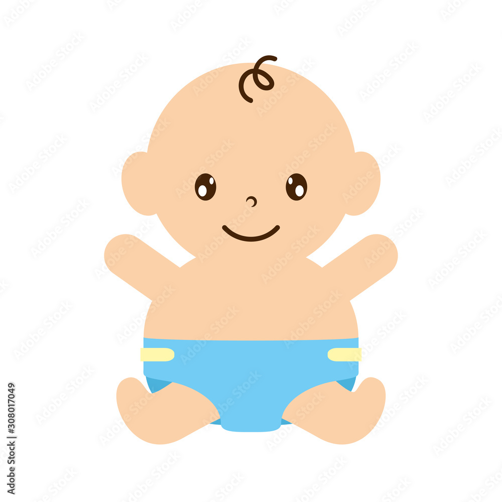 cute little baby boy character