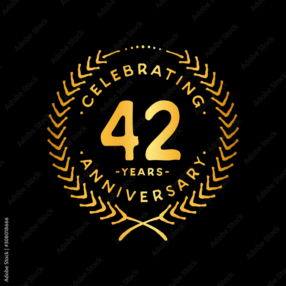 42 years design template. 42nd vector and illustration. 42 years design template. 42nd vector and illustration.
