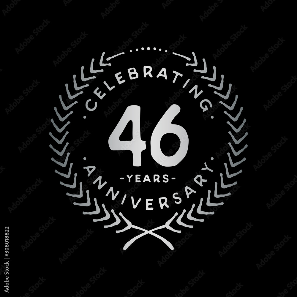 46 years design template. 46th vector and illustration.