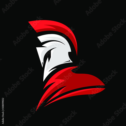 stock vector professional knight, spartan, warrior mascot logo illustration. logo, badge, esport logo, emblem.