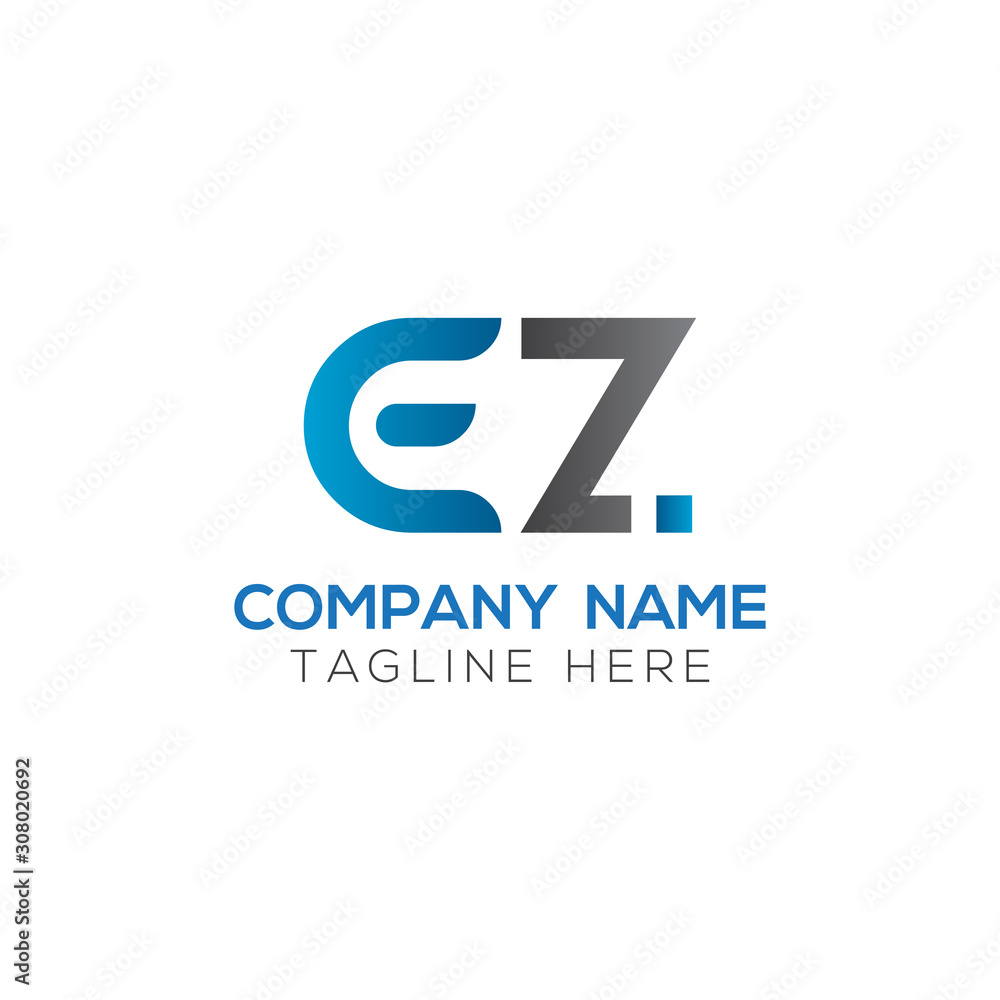 Fototapeta premium Initial EZ Letter Linked Logo. Creative Letter EZ Modern Business Logo Vector Template. Initial EZ Logo Template Design