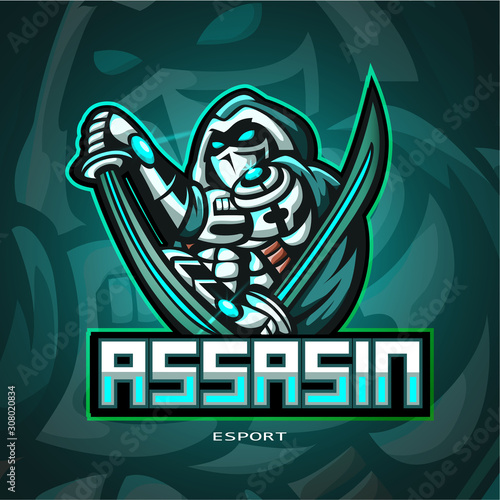 Assasin mascot esport logo design.