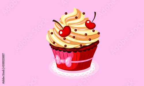 cupcake with cherry