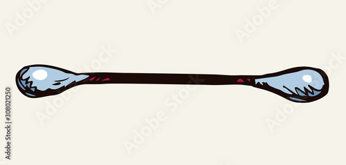Ear sticks. Vector drawing icon
