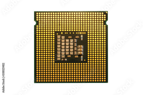 cpu processor chip isolated on white