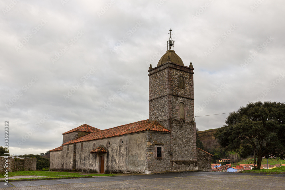 Parish church of San Roman, XVIIIth century. Cue. Asturias. Spain