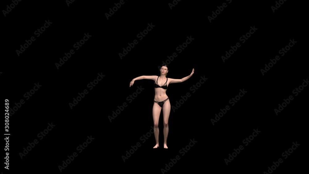 Slim woman getting weight while doing a belly dance, seamless loop, Alpha Channel Slim woman getting weight while doing a belly dance, seamless loop, Alpha Channel