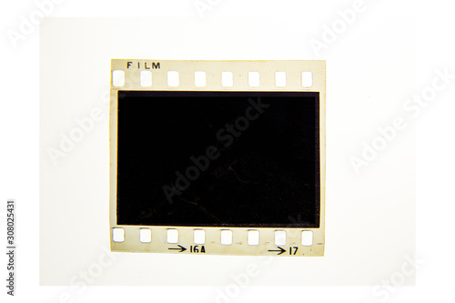  35 mm.  film frame With vintage space on white background.