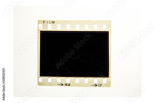 (35 mm.) film frame With vintage space on white background.