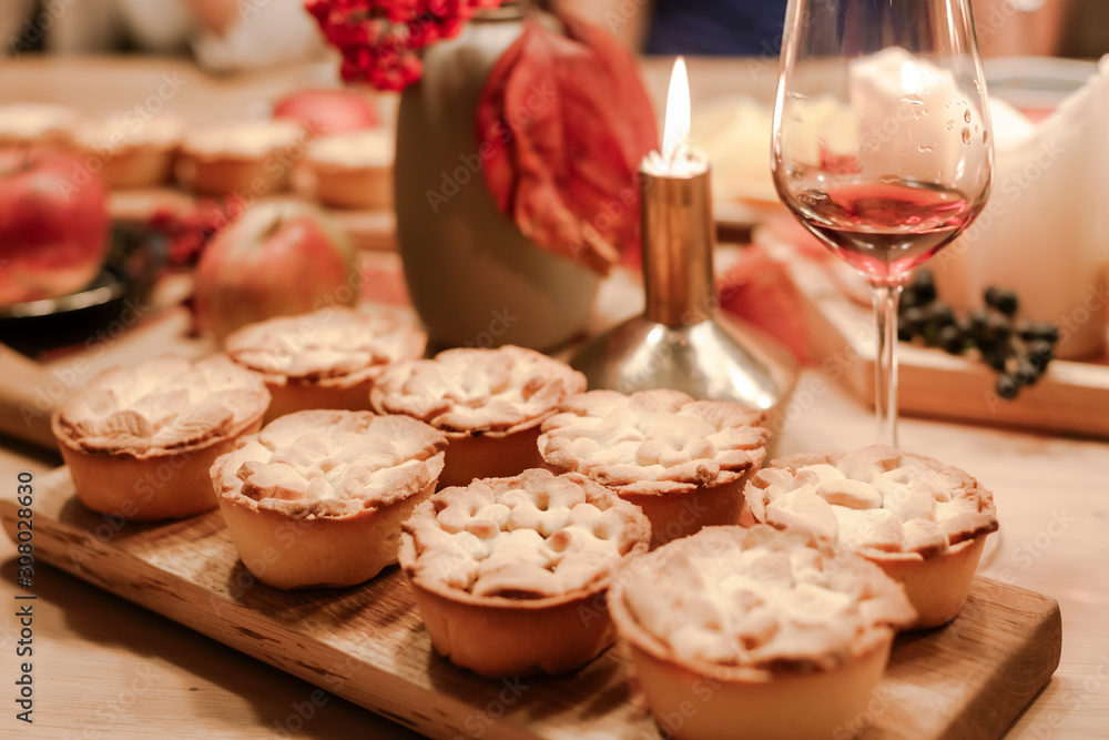 Thanksgiving Fall traditional homemade apple pies