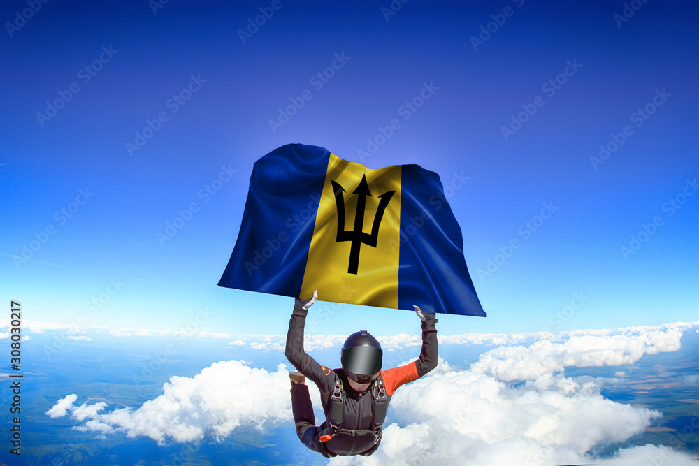 Fototapeta premium Barbados flag travel.