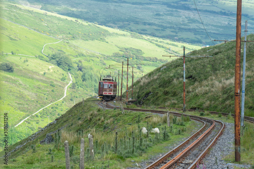 Obraz na płótnie The Snaefell Mountain Railway is an electric mountain railway on the Isle of Man