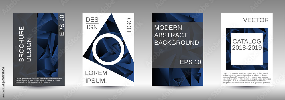 A set of modern abstract covers. - obrazy, fototapety, plakaty 