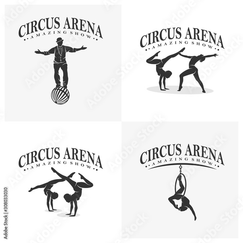 Set of Circus with Dancer Icon Logo Design Vector Template, Icon Symbol, Illustration