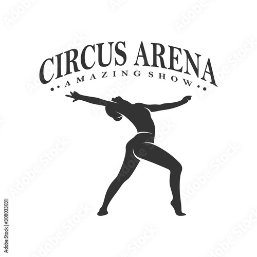 Circus with Dancer Icon Logo Design Vector Template, Icon Symbol, Illustration