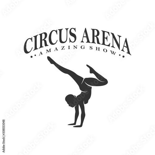 Circus with Dancer Icon Logo Design Vector Template, Icon Symbol, Illustration