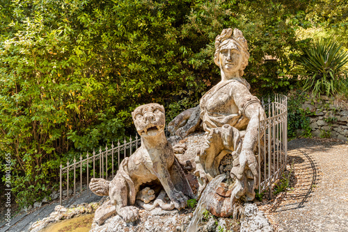 Statue in Historic Garden Garzoni in Collodi, municipality of Pescia in Tuscany, Italy