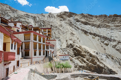 Ladakh, India - Jun 28 2019 - Rizong Monastery (Rizong Gompa) in Skurbuchan, Ladakh, Jammu and Kashmir, India. The Monastery was originally built in 1831. photo