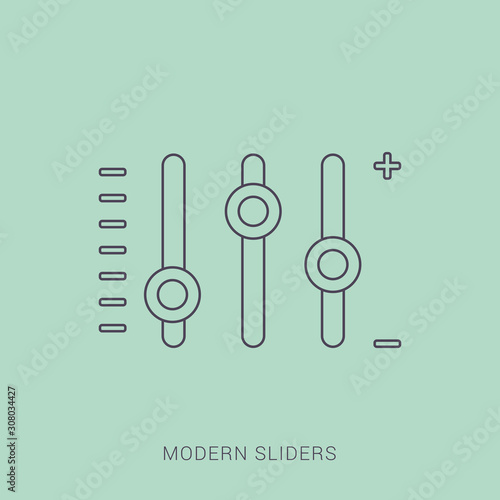 Vector illustration of colorful glossy slider infographic elements. photo