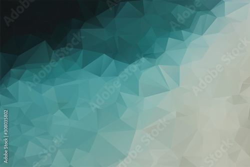 Abstract geometric background with triangles. Vector polygonal texture background. Abstract business background. Vector illustration. Black, teal, beige.