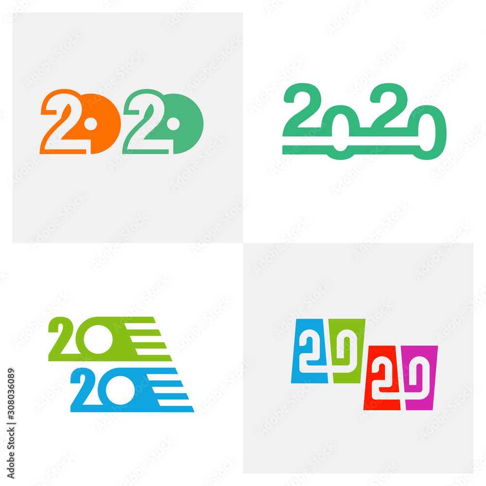 2020 logo design concept vector template, Icon Symbol, Illustration 2020 logo design concept vector template, Icon Symbol, Illustration