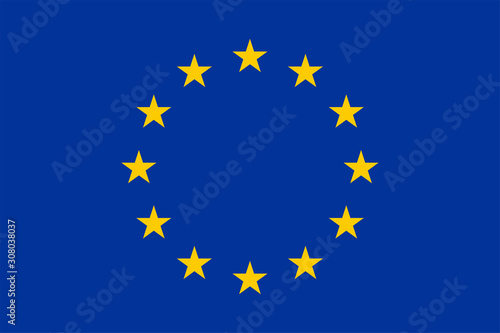 European Union official flag. Flat Vector Illustration EPS 10