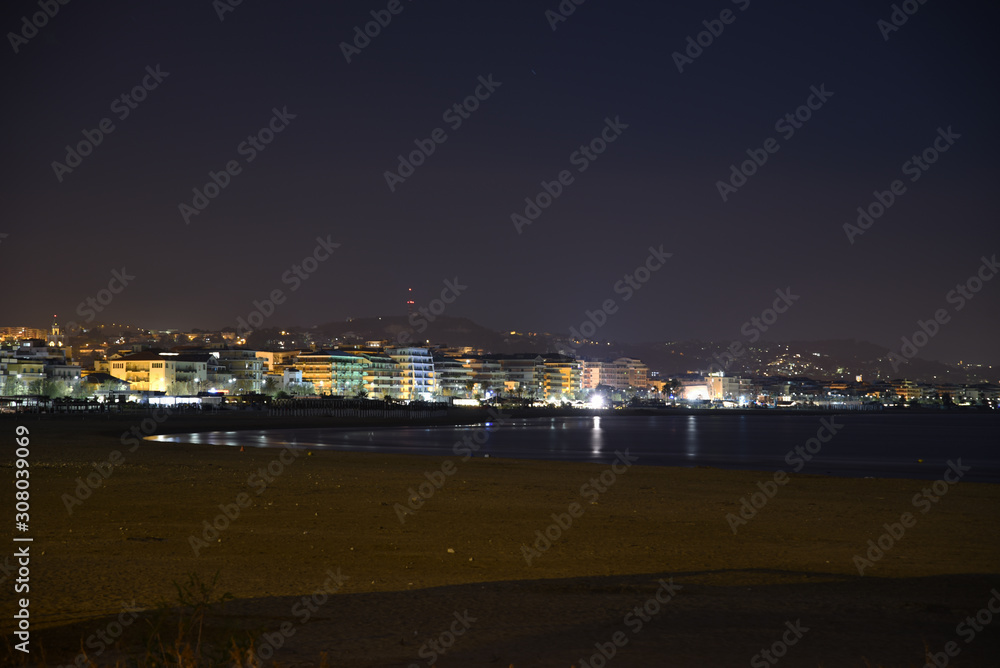 Beautiful Pescara City View by Night Illuminated Beautiful Pescara City View by Night Illuminated
