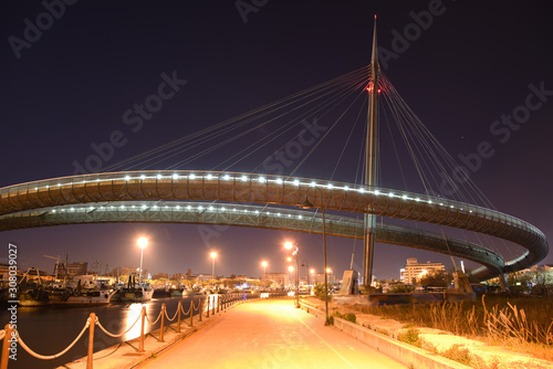 Ponte del Mare by Night in the City Illuminated by Lamps