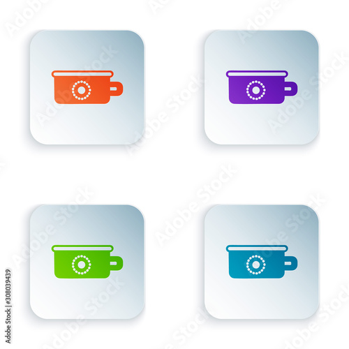 Color Baby potty icon isolated on white background. Chamber pot. Set icons in square buttons. Vector Illustration
