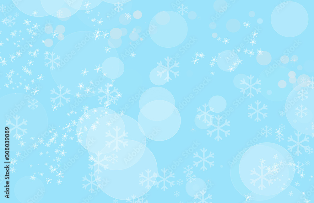  blue winter background with snowflakes