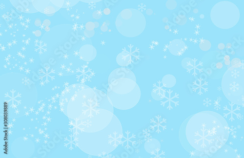  blue winter background with snowflakes