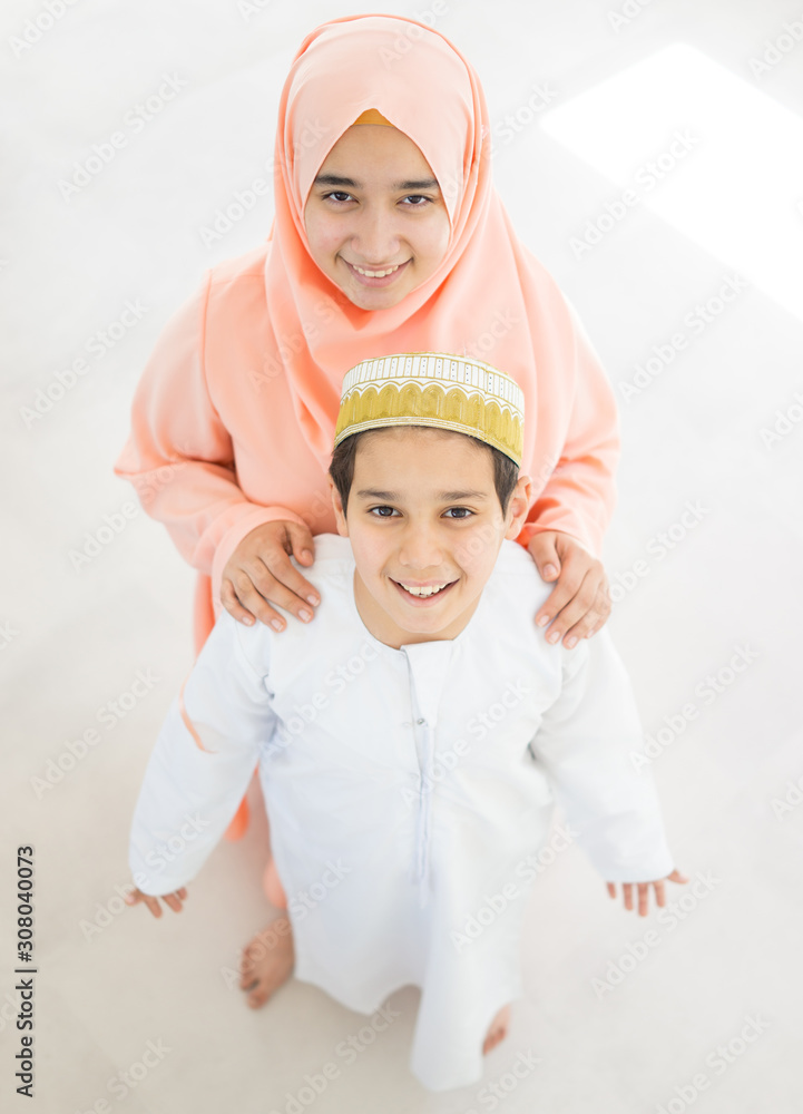 Happy kid with Ramadan lantern