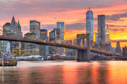 Lower Manhattan Skyline and Brooklyn Bridge
