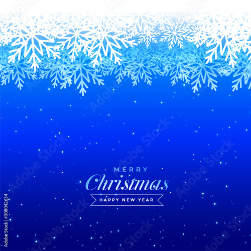 blue christmas winter snowflakes beautiful background design