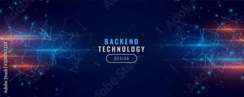 digital backend technology concept particle background design